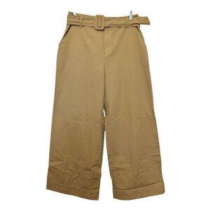 Who What Wear High-Rise Wide Leg Belted Trousers Women's Size 12 Camel